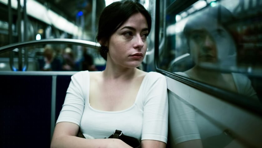 woman commuting