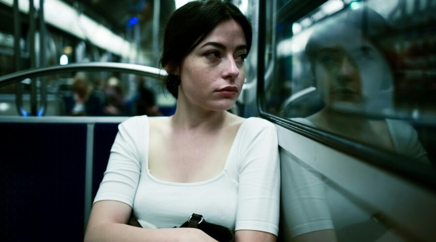 woman commuting